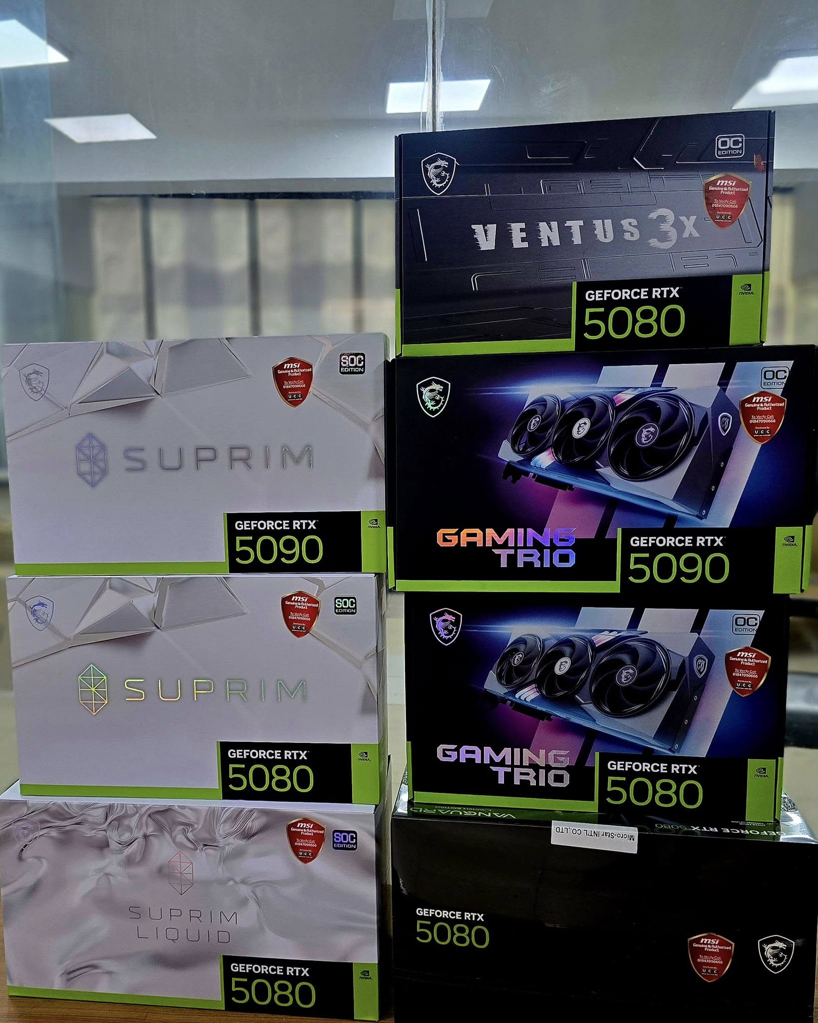 GeForce RTX 5090, RTX 5080, RTX 5070 Ti, RTX 5070, RTX 4090, RTX 4080 Super, RTX 4080, RTX 4070 Ti Super, RTX 4070 Ti, RTX 4070 Super