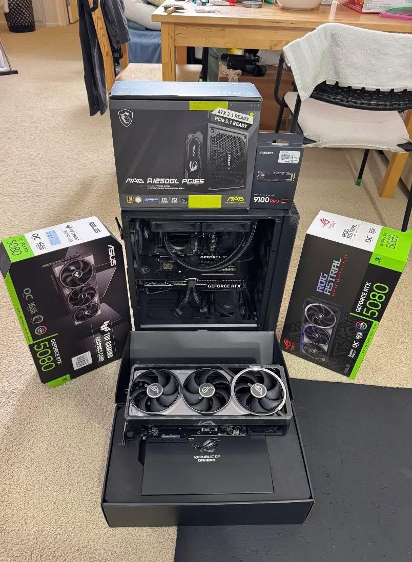 GeForce RTX 5090, RTX 5080, RTX 5070 Ti, RTX 5070, RTX 4090, RTX 4080 Super, RTX 4080, RTX 4070 Ti Super, RTX 4070 Ti, RTX 4070 Super