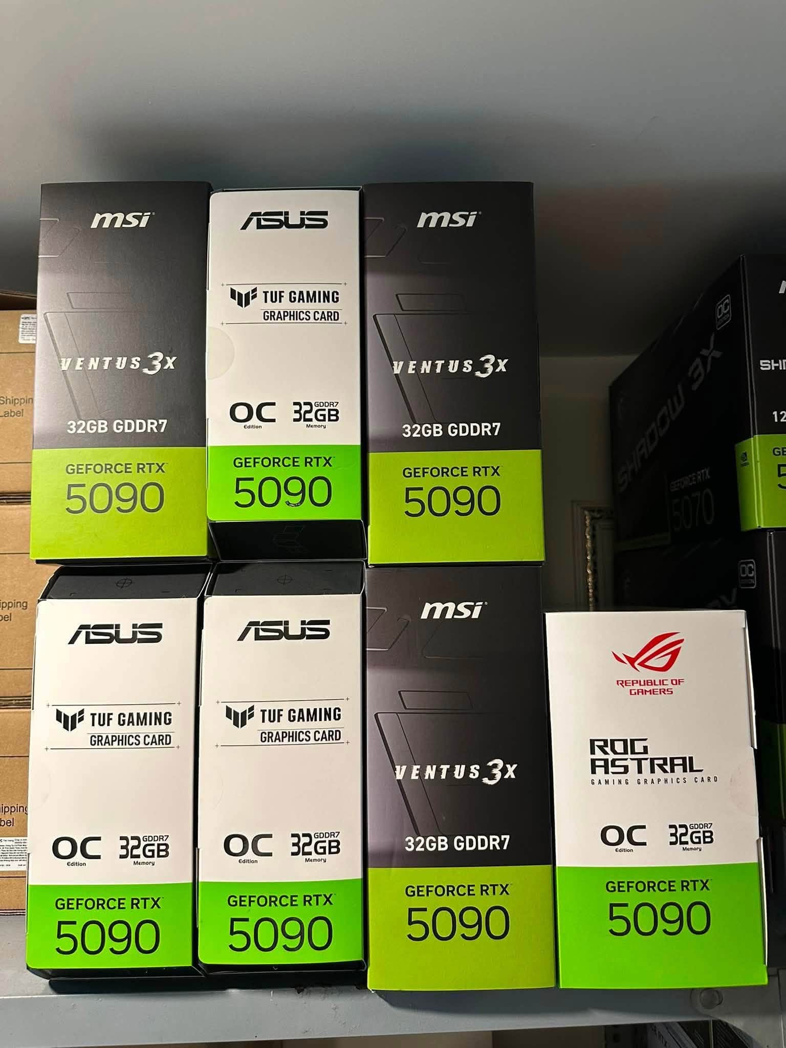 GeForce RTX 5090, RTX 5080, RTX 5070 Ti, RTX 5070, RTX 4090, RTX 4080 Super, RTX 4080, RTX 4070 Ti Super, RTX 4070 Ti, RTX 4070 Super